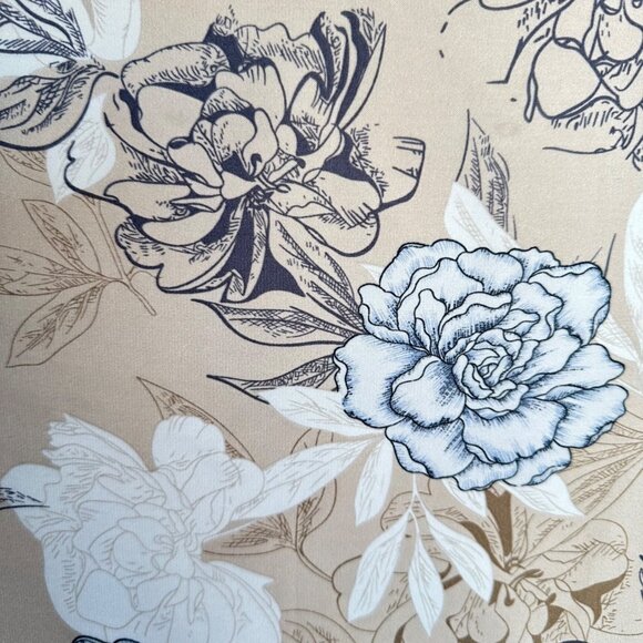 New Elegant Bandana Square Silky Scarf Blue Flowers Garden Versatile Shawl Wrap - Picture 3 of 5